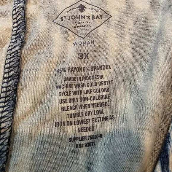 St Johns Bay Ikat Dress Sleeveless Stretch Summer Plus Womens 3X - Picture 3 of 5